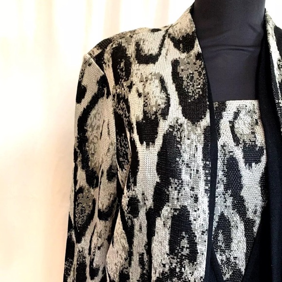 Misook Collection Black Abstract Pattern Jacket and Dress Set - size Large - Picture 5 of 9